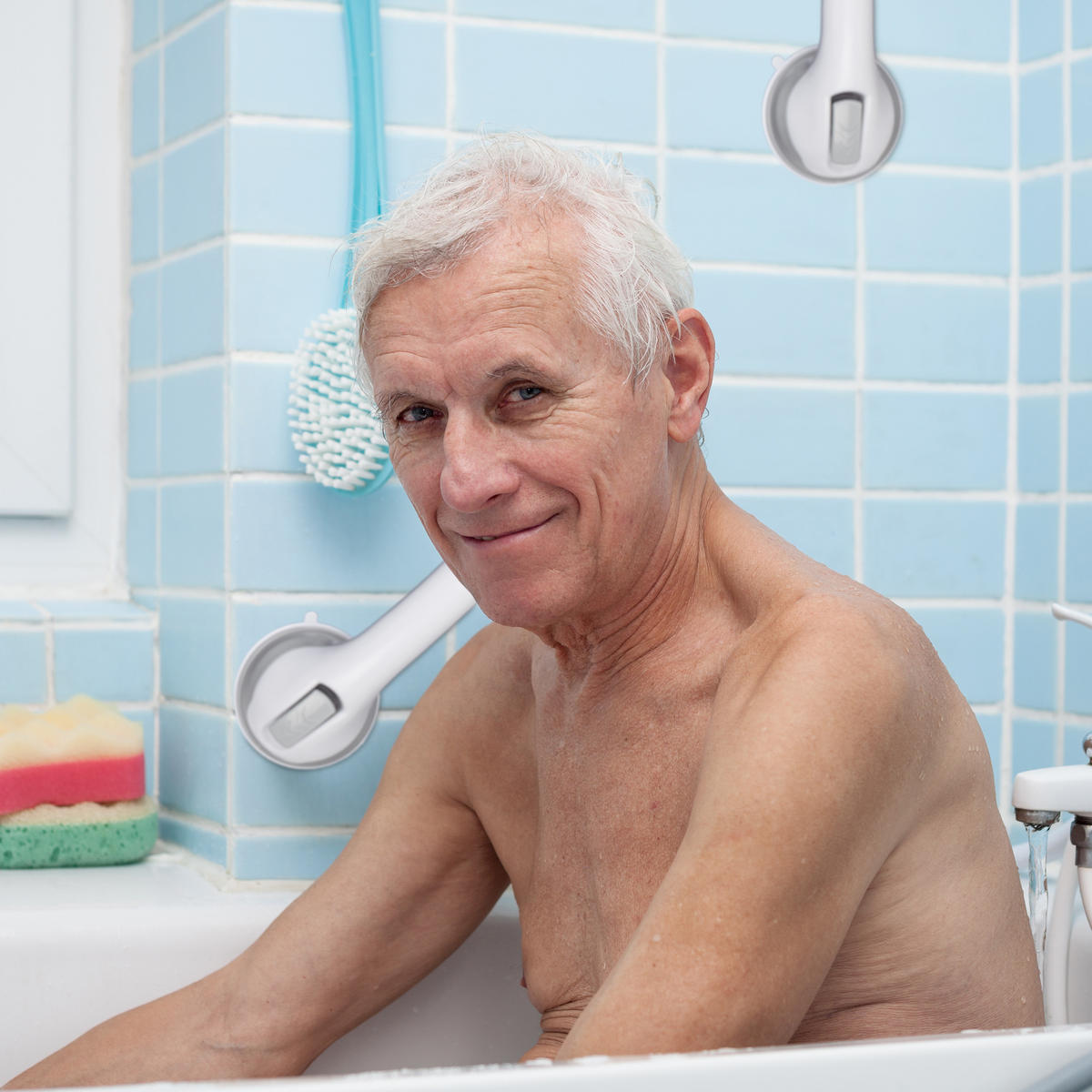 2xSAUGGRIFF - Weiß, Kunststoff (10/7.5/29.5cm) - Relaxdays