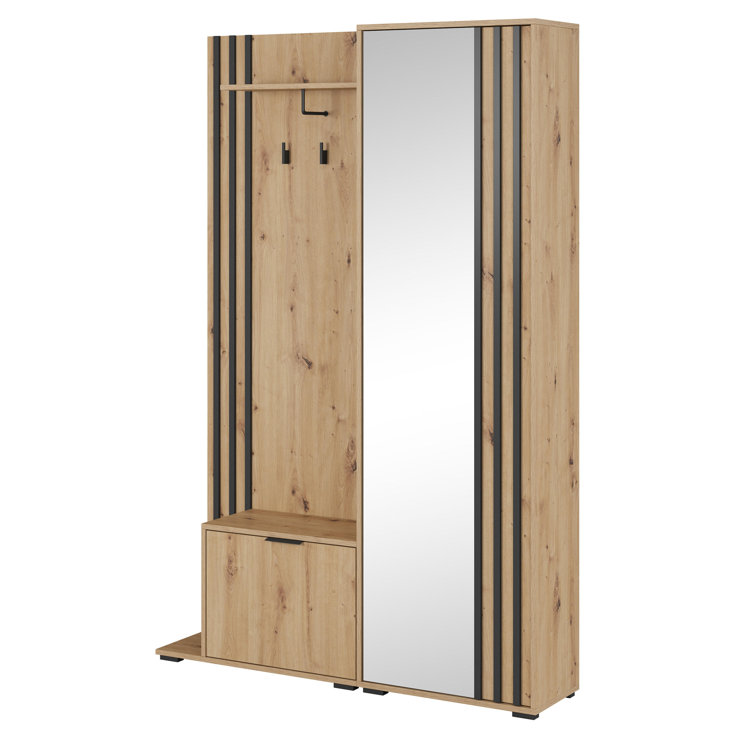 Masseno Garderobenschrank Eiche Artisan 131x192x40 cm