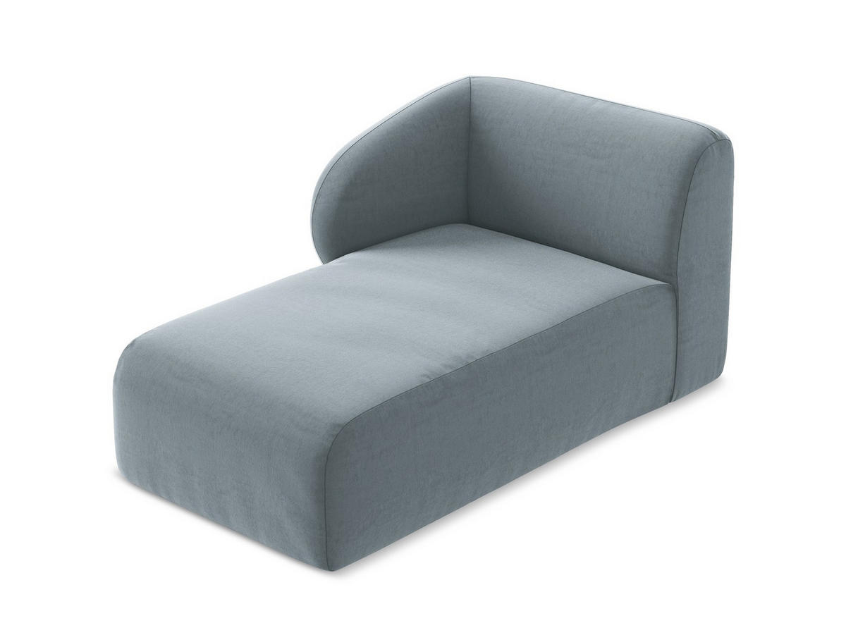 SOFAELEMENT Links Samt Stoff Blau - Schwarz/Hellblau, Holzwerkstoff/Kunststoff (91/75/166cm) - Makamii