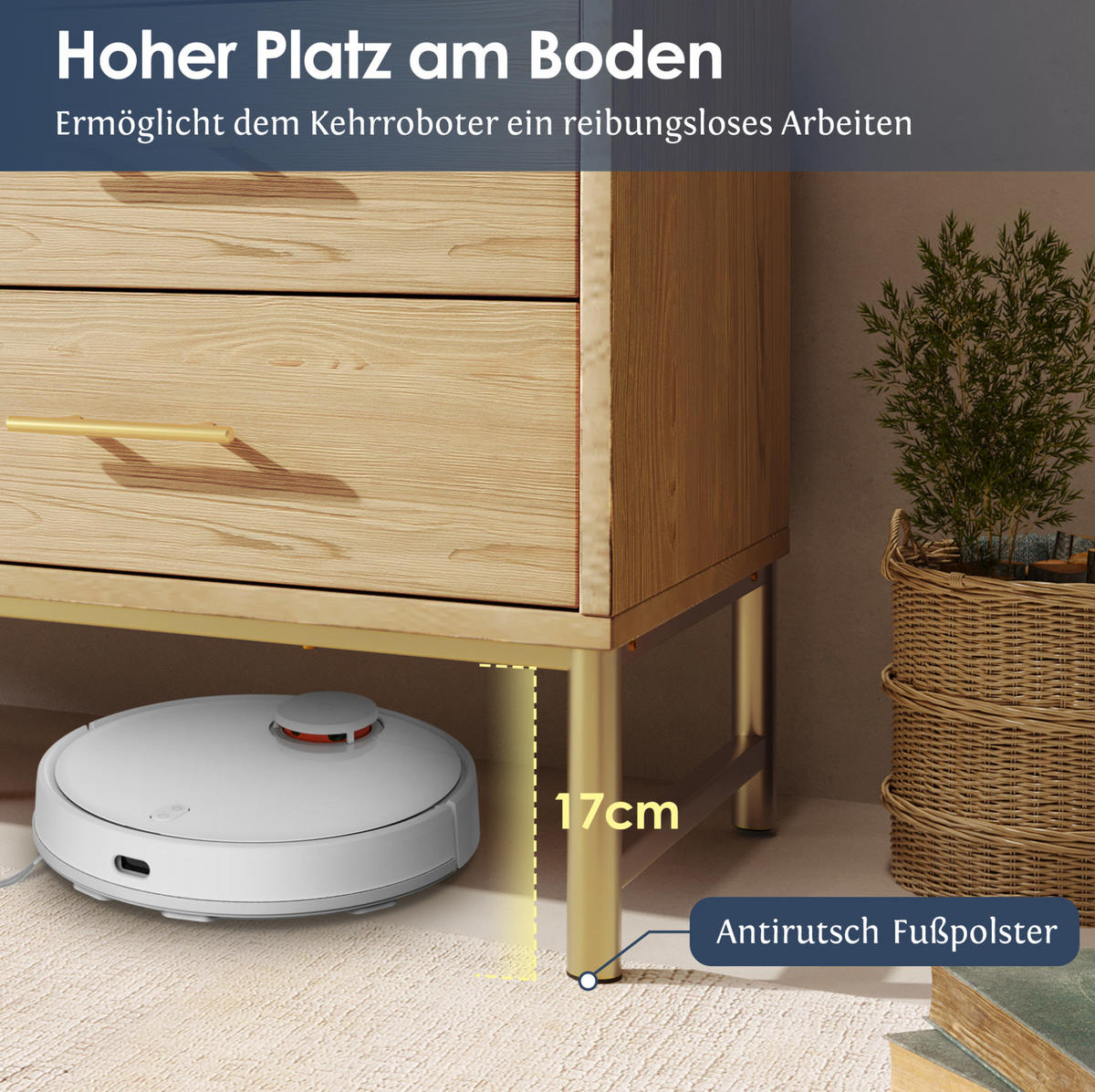 KOMMODE aus Spanplatte und Metall 40x120x74 cm Sonoma Eiche mit 6 Schubladen, Rattanoptik und Kippsicherung - Eichefarben, Metall (120/74/40cm) - Modfu