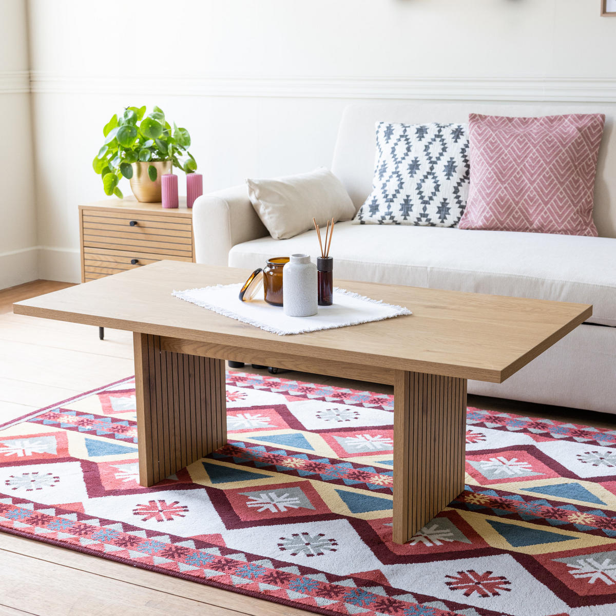 COUCHTISCH Alma - Braun, Holzwerkstoff (120/60/45cm) - Happy Garden
