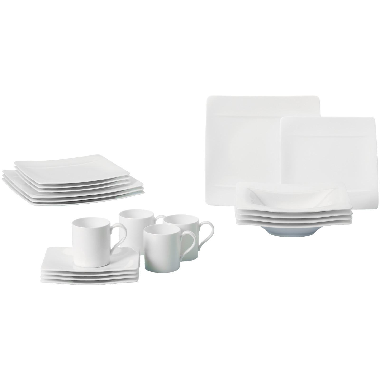 BASIC-SET Modern Grace weiß 20-tlg. - Weiß, Keramik (2/2/2cm) - Villeroy & Boch