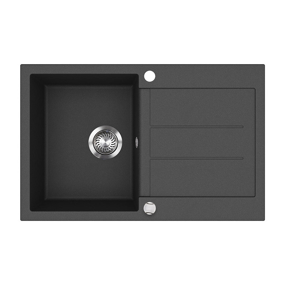 SPÜLBECKEN Kapstadt Schwarz 78 x 50 cm - Schwarz, Keramik (78/20/50cm) - Bergstroem