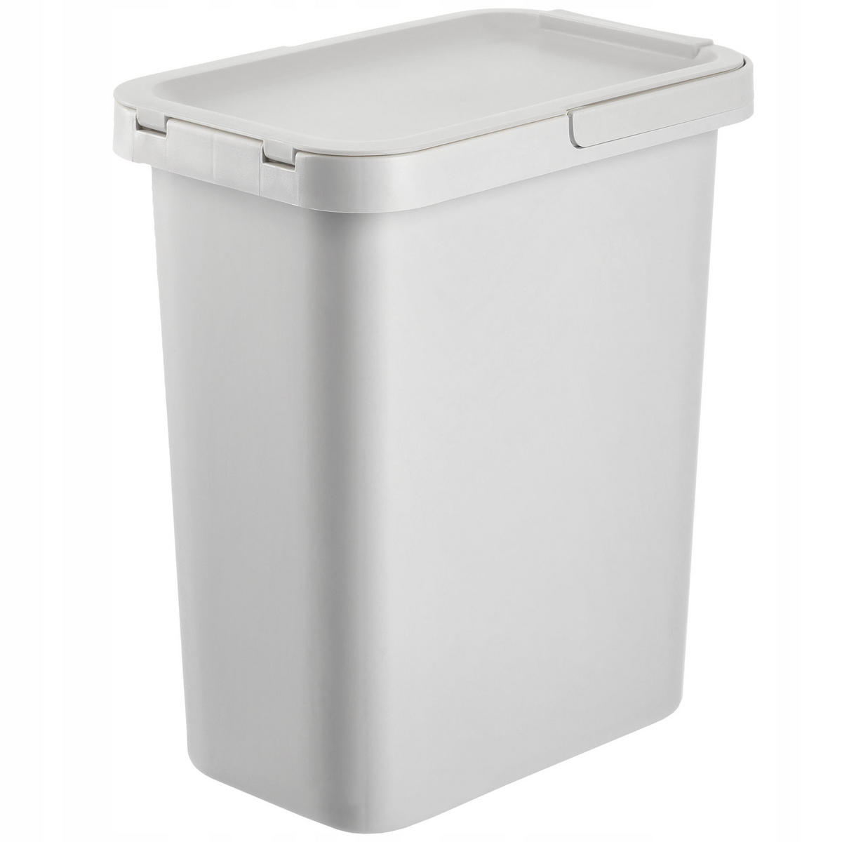 ABFALLBEHÄLTER mit Griff, 12L, Hellgrau - Hellgrau, Kunststoff (19/34cm) - KADAX