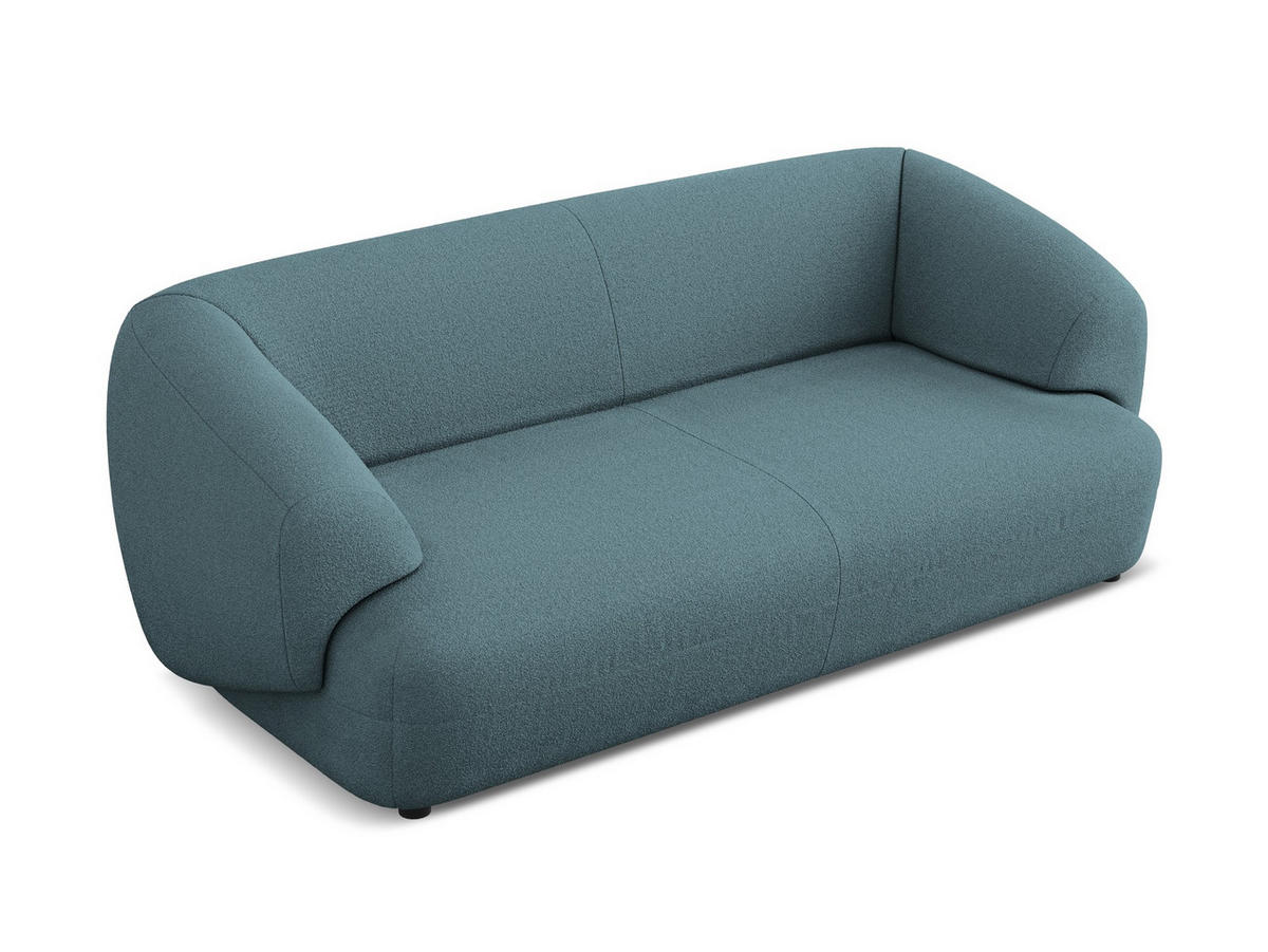 3-SITZER SOFA Bouclé Stoff Blau - Blau/Blaugrau, Kunststoff/Textil (212/81/98cm) - Makamii