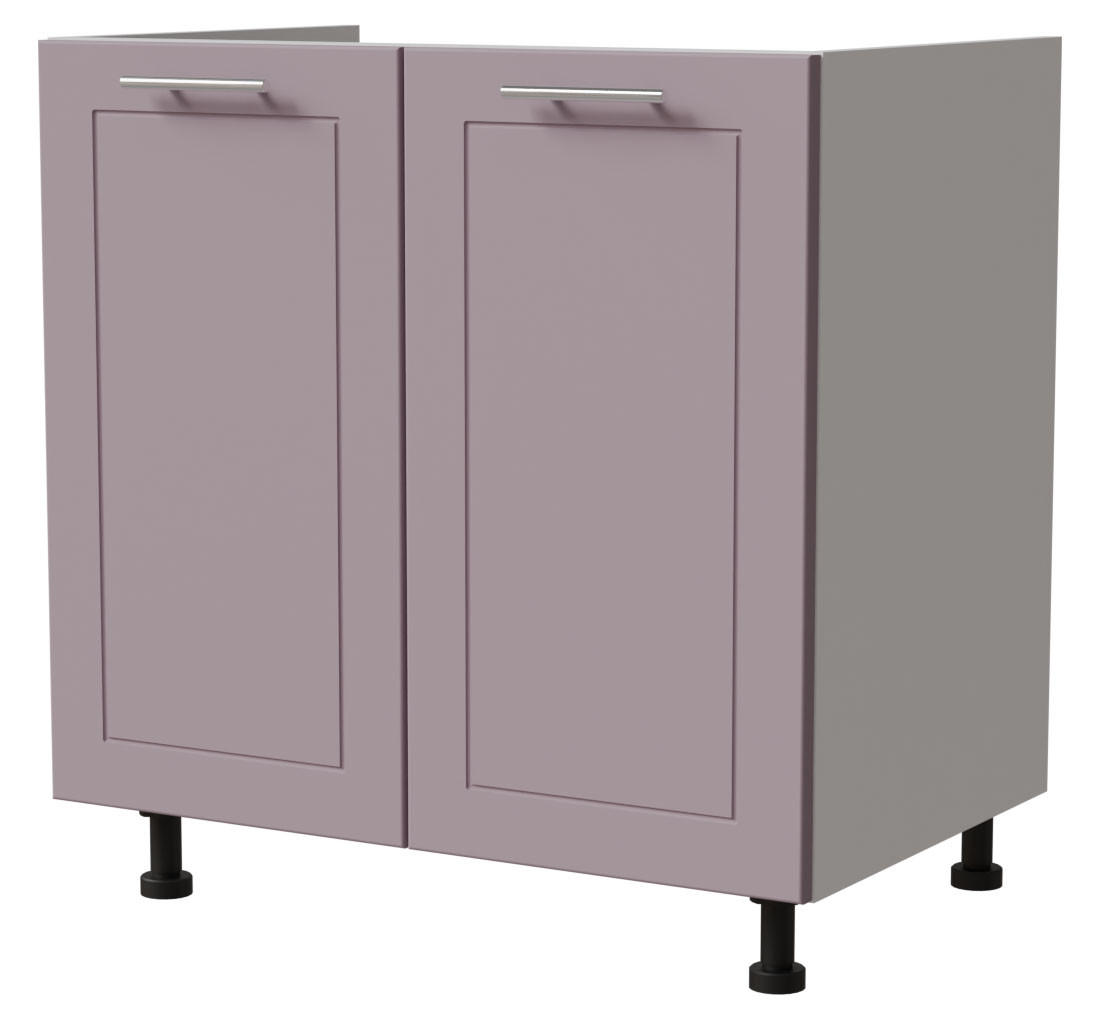 SPÜLENUNTERSCHRANK Bari D8Z/80 Weiß / RAL 4009 pastellviolett 80 / 50 / 82cm - Violett/Weiß, Holz/Holzwerkstoff (80/82/50cm) - Feldmann-Wohnen