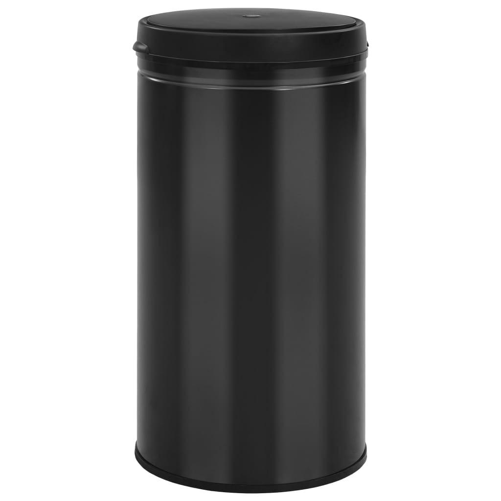 MÜLLEIMER mit Sensor 60L Schwarz Abfalleimer Automatik - Schwarz, Metall (36/66/36cm) - DELUKE