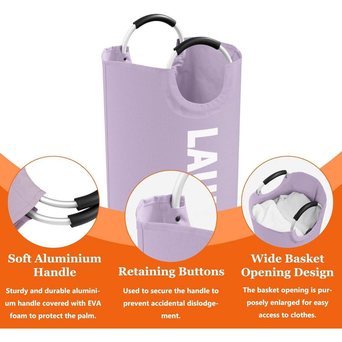 WÄSCHESACK 95L faltbar Violett - Lila, Textil (39/79/39cm)
