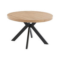 SET aus ausziehbarem Tisch und Stuhl - 12 Personen-Sitzer - Holz, Platte - Schwarz, Naturfarben Hell - - Schwarz, Holz (220/76/120cm) - Vente-Unique