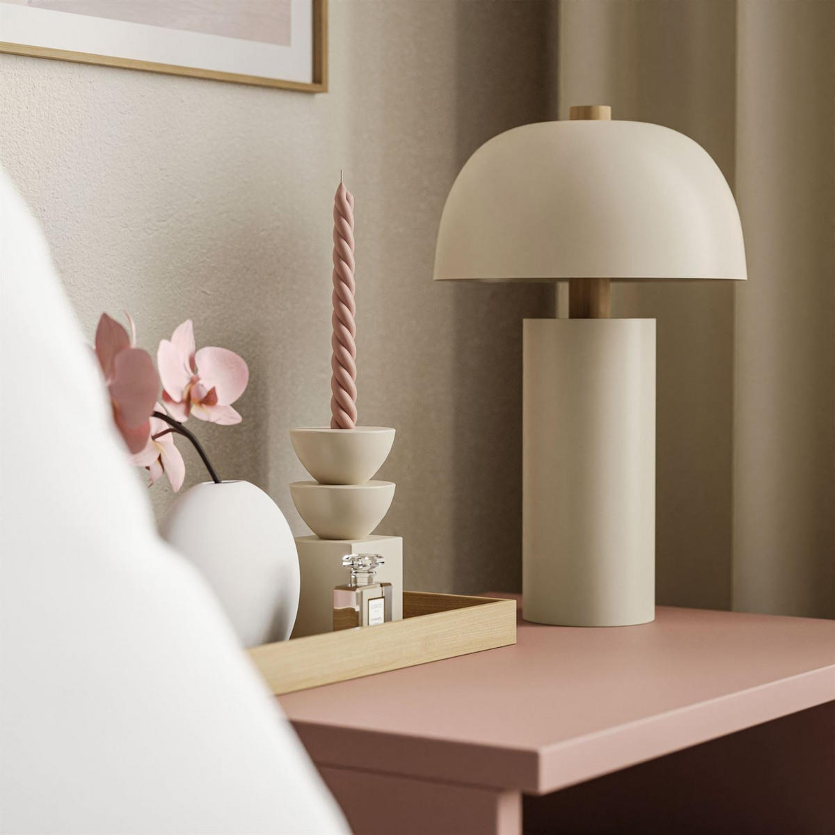 NACHTTISCH HARMONY Natürlich Rosa - Rosa, Holzwerkstoff (44/56/31cm) - Lookway