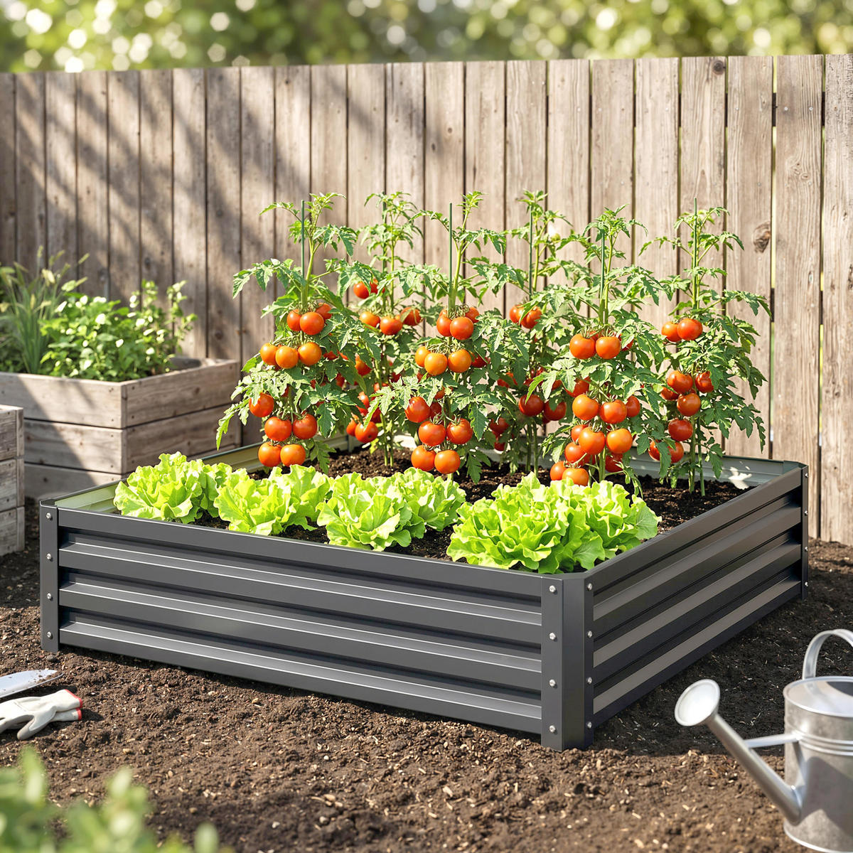 HOCHBEET Verzinkter Stahl Hellgrau - Hellgrau, Metall (120/30/120cm) - Outsunny