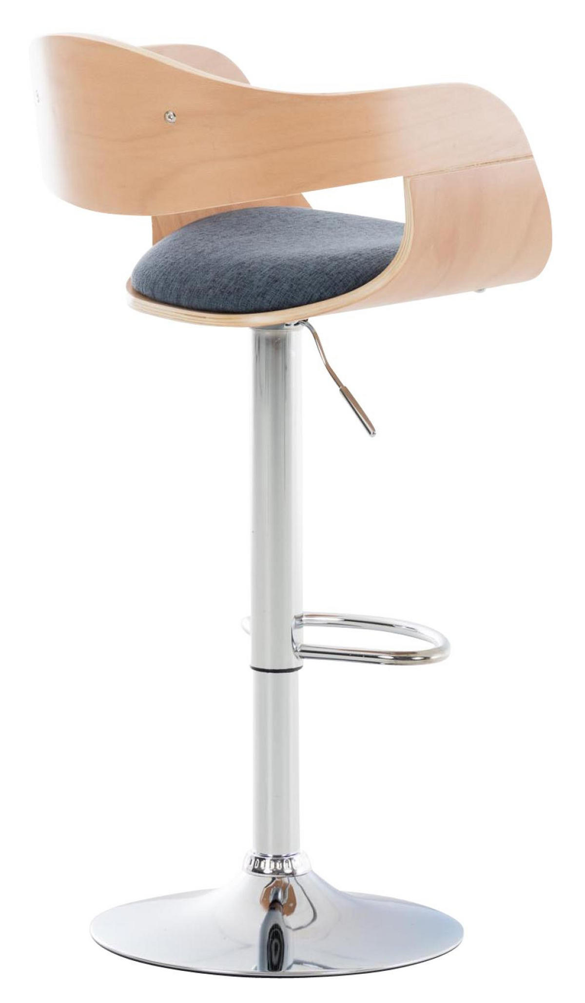 BARHOCKER 2er Set Stoff natura/blau - Chromfarben/Blau, Textil/Metall (50/88/48cm) - CLP