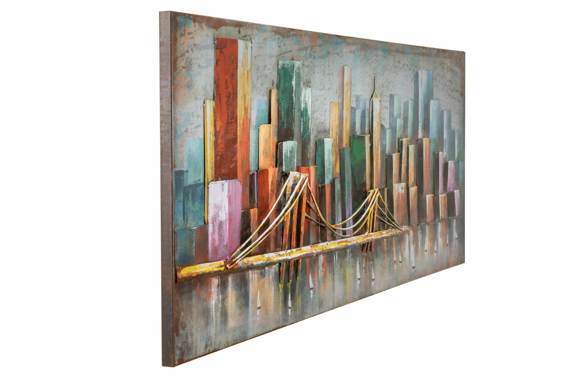 METALLBILD Bunt 140/50 cm - Multicolor, Metall (140/50cm) - KUNSTLOFT