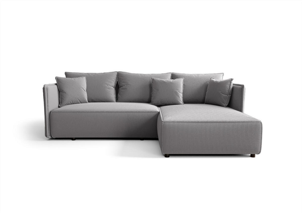ECKSOFA Evora - Blaugrau, Holzwerkstoff/Textil (245/185cm) - Fun Möbel