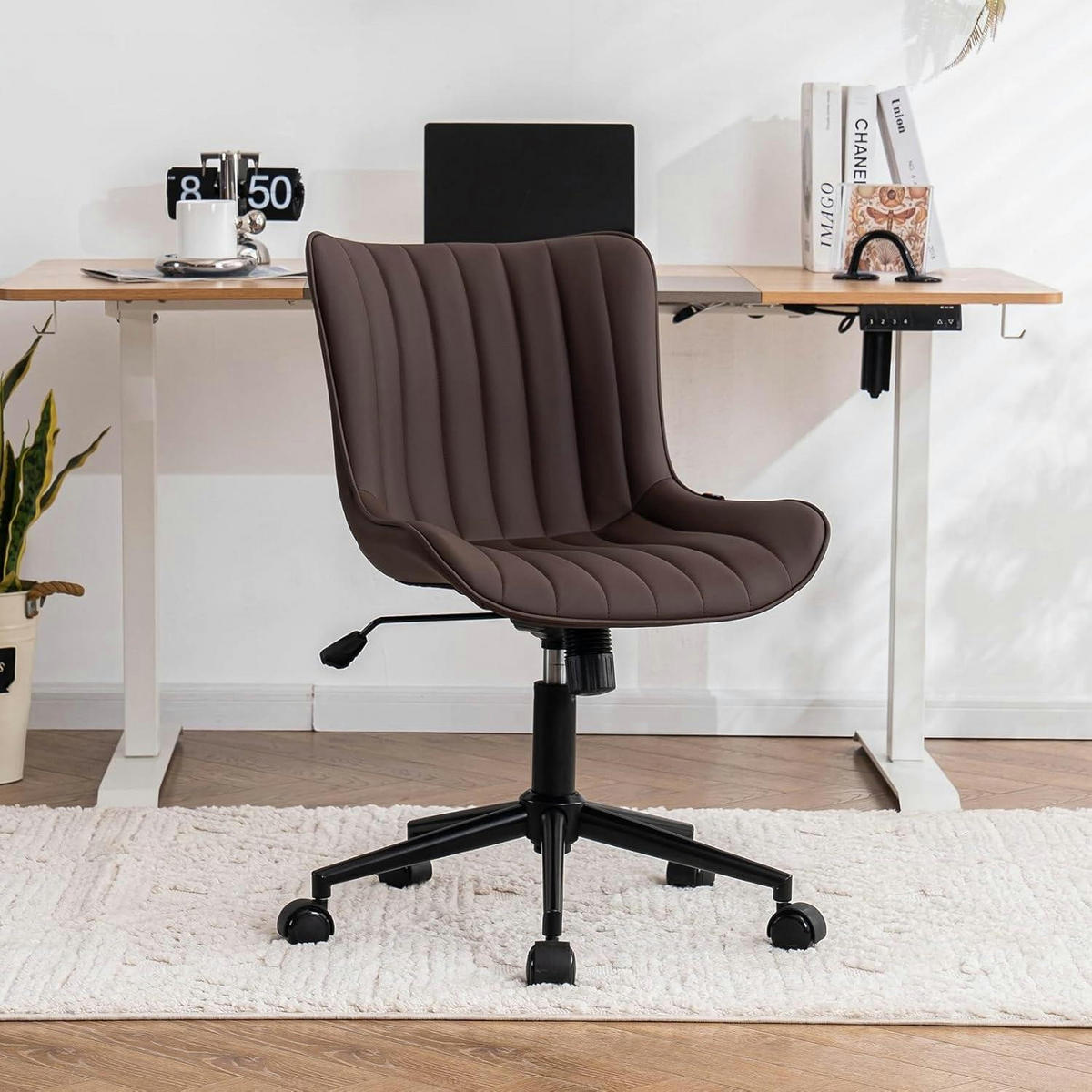 BÜROSTUHL Ergonomisch PU-Leder Braun - Braun, Kunststoff (53/93/46cm)