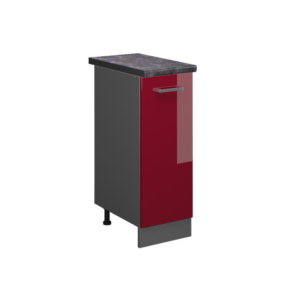 APOTHEKERSCHRANK R-Line Rot Hochglanz 30 cm , AP Anthrazit - Bordeaux/Anthrazit, Holzwerkstoff (30/81.6/60cm) - Vicco