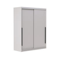 SCHIEBETÜRENSCHRANK SILENTE 160 cm mit Einlegeböden und Kleiderstange - Beige, Holzwerkstoff (160/205/60cm) - Idohome