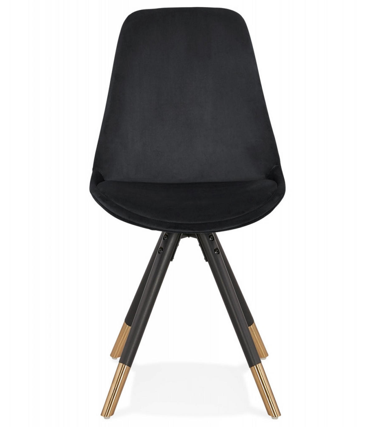 STUHL Stoffbezug Holzgestell mit Goldakzenten, Schwarz 48x56x83 cm - Schwarz, Holz/Buchenholz (48/83/56cm) - KADIMA DESIGN