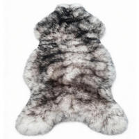 FELL Öko Schaffell Lammfell Natur Dunkel Geflammt ca. 140 cm - Schwarz/Weiß, Fell (80/140cm) - Provellus