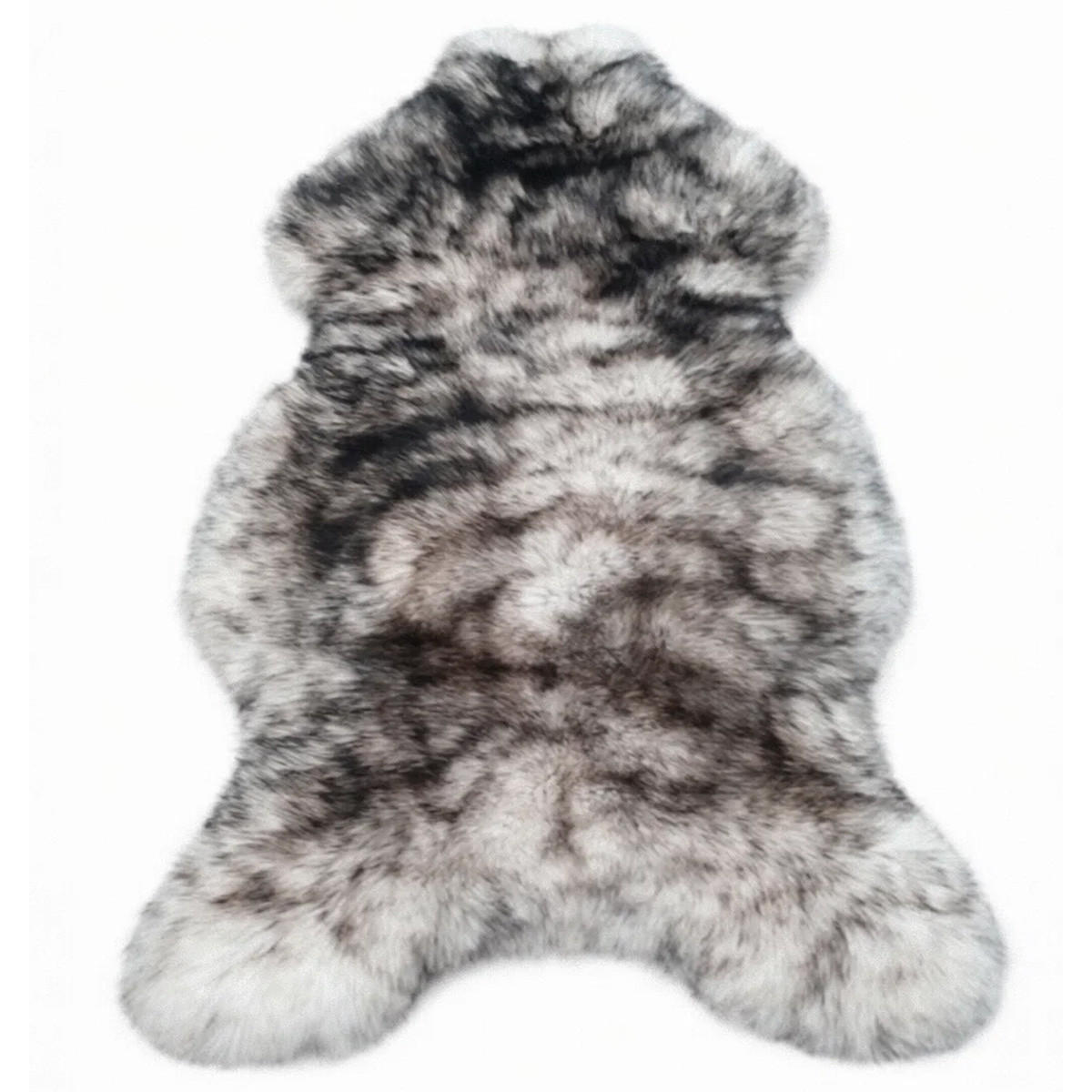 FELL Öko Schaffell Lammfell Natur Dunkel Geflammt ca. 140 cm - Schwarz/Weiß, Fell (80/140cm) - Provellus