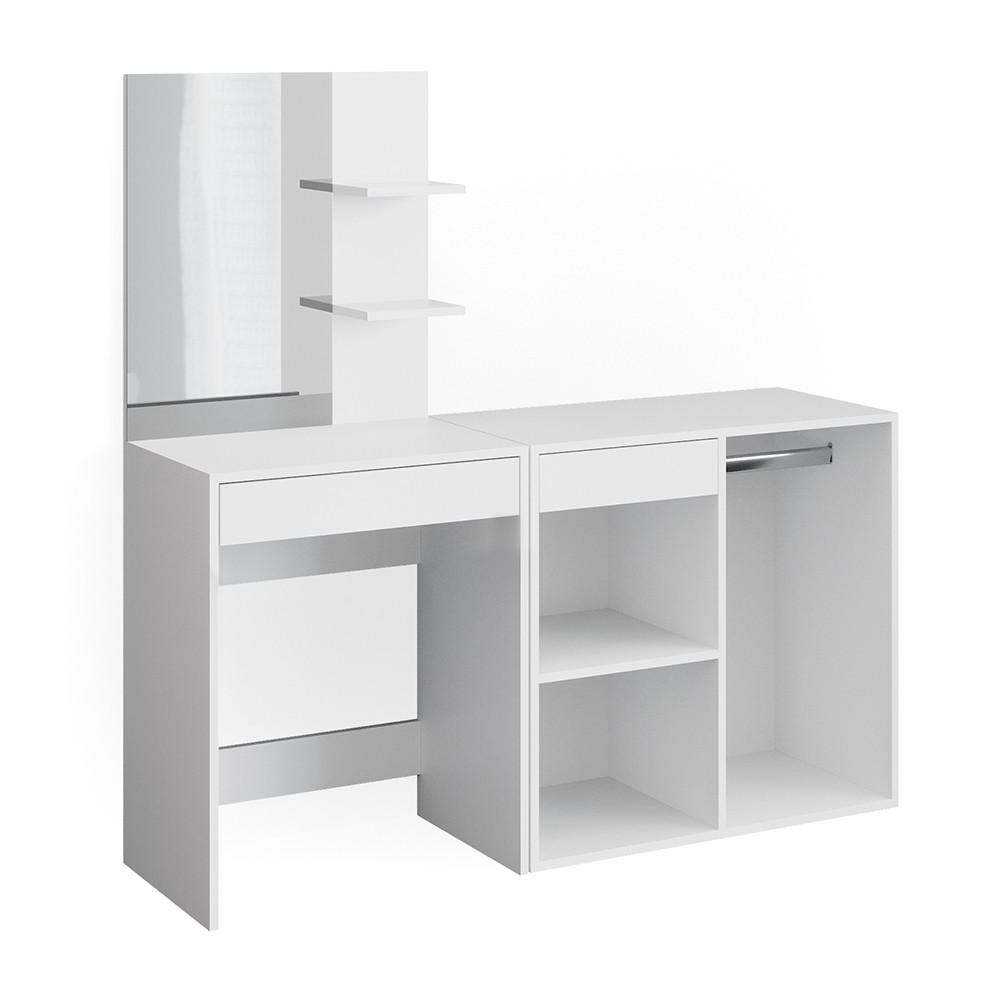 SCHMINKTISCH Isabelle Weiß 60 cm mit Schrank - Weiß, Holzwerkstoff (60/140/40cm) - Vicco