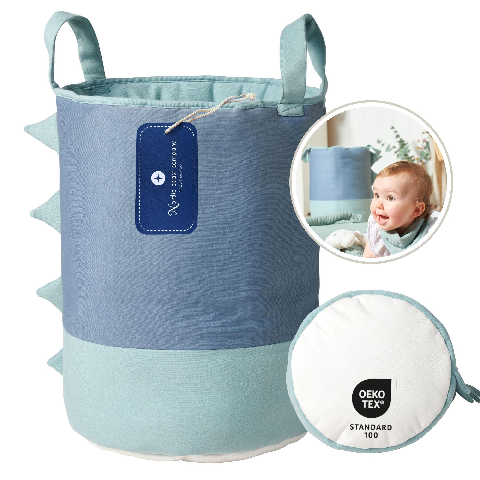 SPIELZEUGKORB Aufbewahrungskorb Kinderzimmer Wäschkorb - Mintgrün, Textil (30/30cm) - nordic coast company
