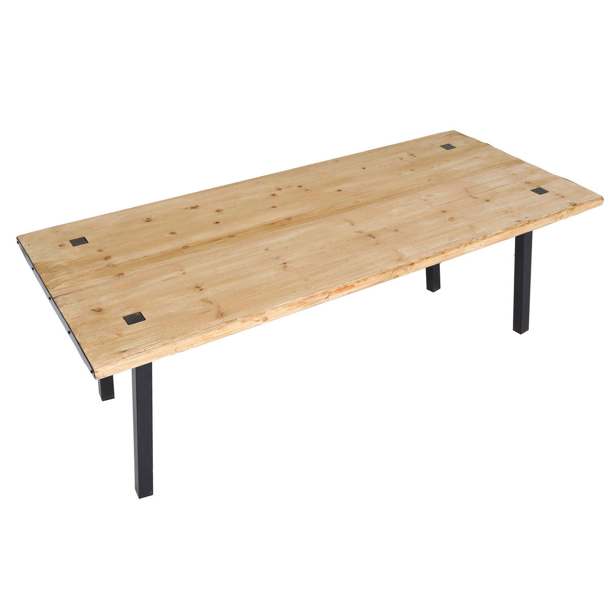 ESSTISCH Braun, Metall - Silberfarben/Braun, Holz (90/200/75cm) - MCW