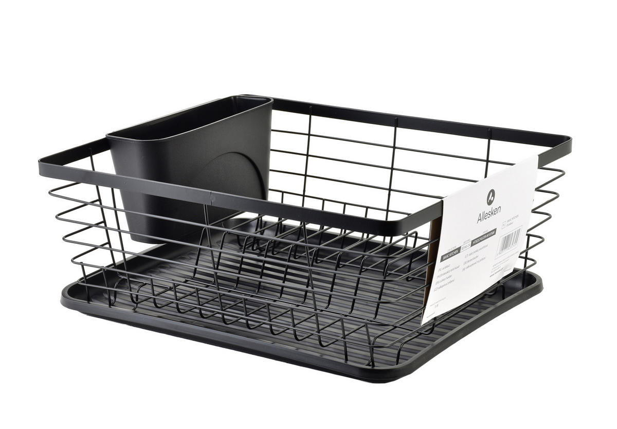 GESCHIRRABTROPFKORB Basic Schwarz 36/30/14 cm Metall - Schwarz, Metall (36/14/30cm) - Mondex