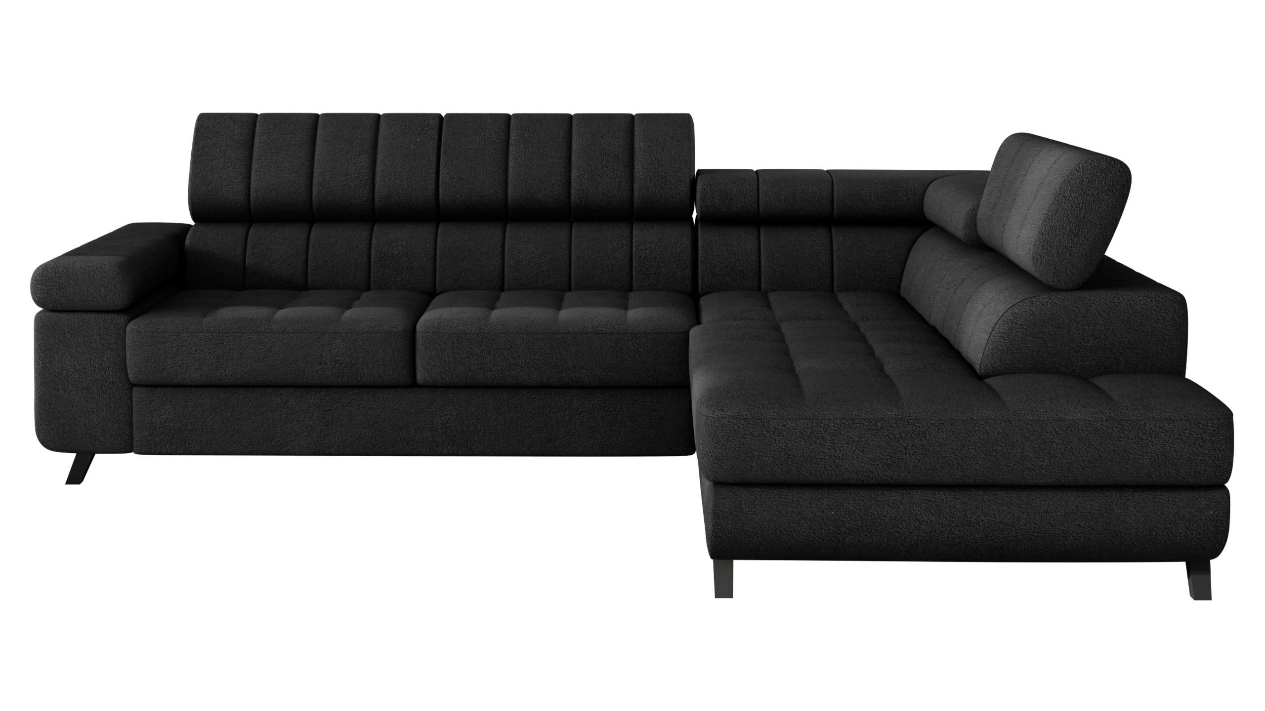 ECKSOFA Nord, Seite: Rechts - Schwarz, Holz/Textil (264/203cm) - MIRJAN24