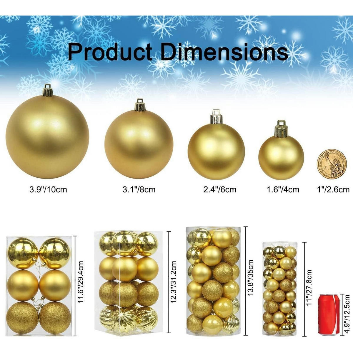WEIHNACHTSKUGELN 40 Stück Gold 4 cm - Multicolor, Kunststoff (4/4/4cm)