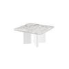 COUCHTISCH quadratisch Marmoroptik - Weiß Hochglanz 80/80/50 cm - Weiß Hochglanz/Weiß, Holzwerkstoff (80/80/50cm) - designimpex
