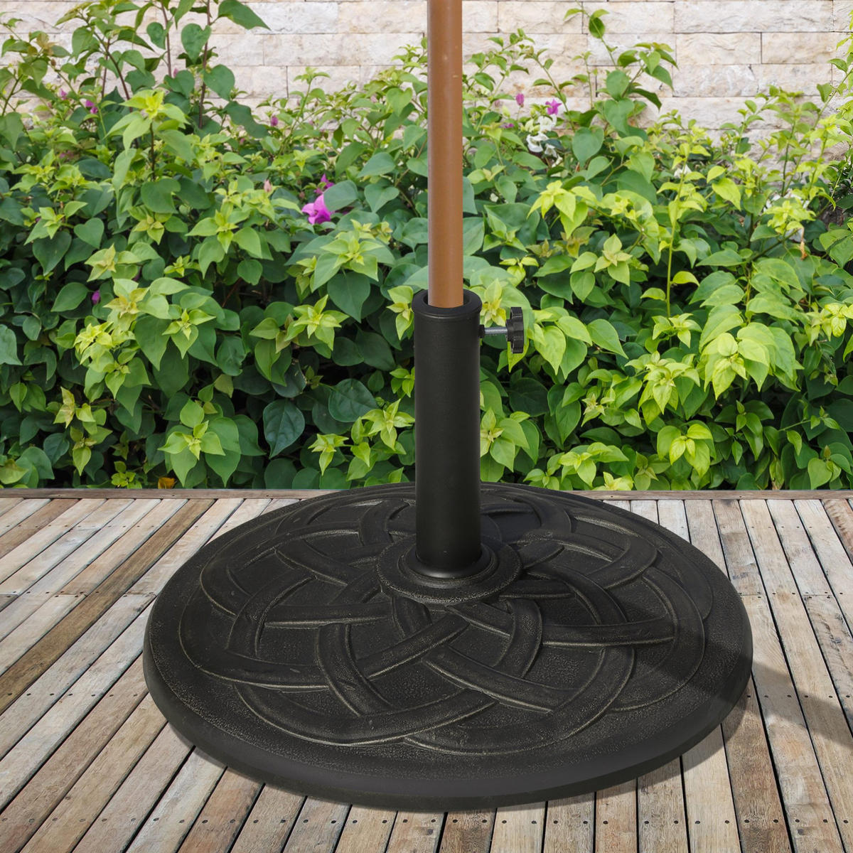SONNENSCHIRMSTÄNDER Schwarz Ø 54,5 cm - Schwarz, Holz (54.5/54.5cm) - PANGIVO