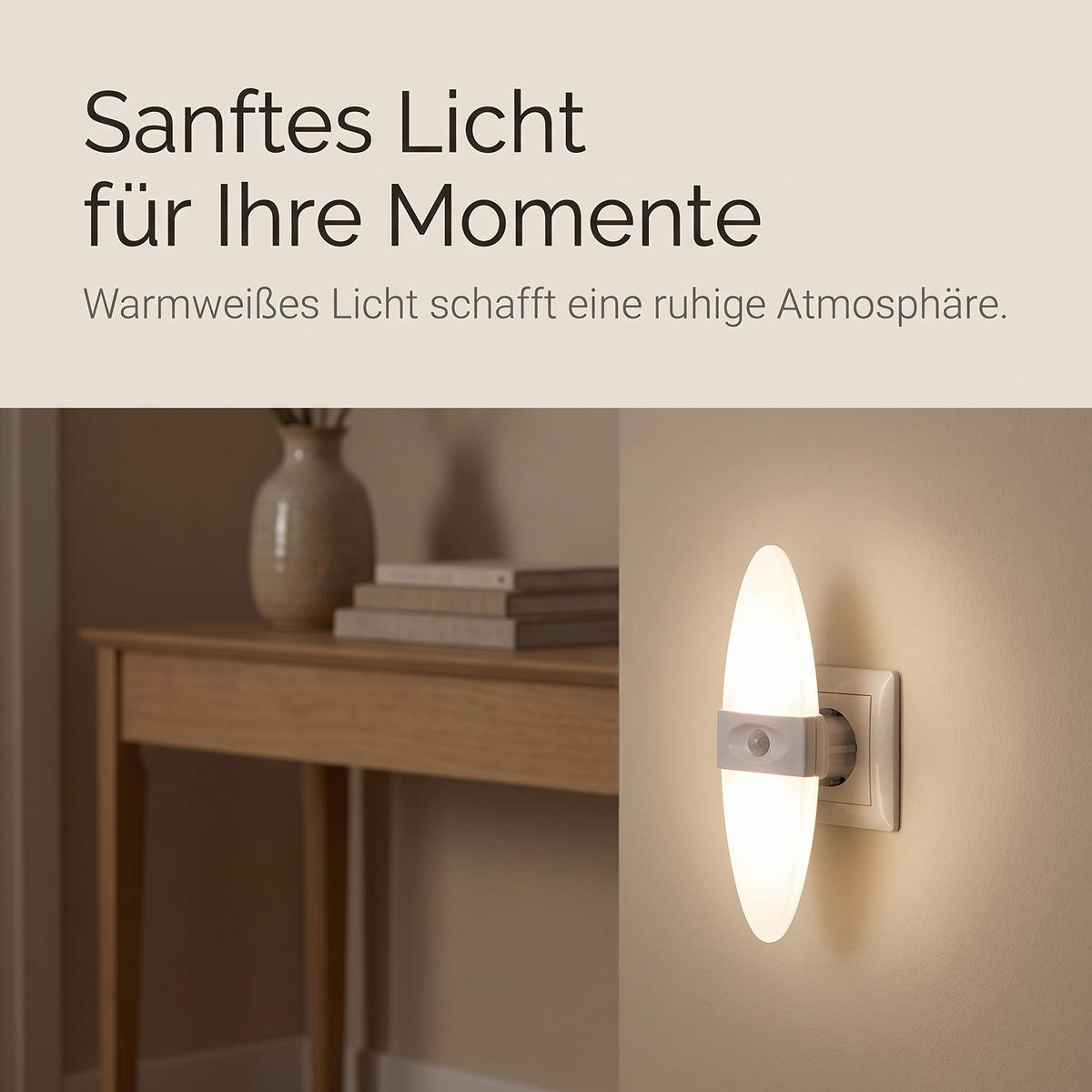LED-NACHTLICHT 2er Set mit Bewegungsmelder und Helligkeitssensor Warmweiß - Weiß, Kunststoff (6.7/18.4/6.3cm) - Northpoint