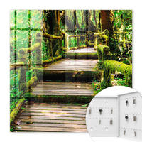 SCHLÜSSELBOX Weiß 30x30 cm – Türöffnung nach rechts - Waldbrücke - Grün, Metall (30/30/5cm) - TULUP