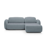 ECKSOFA OLIO L-Form Schlaffunktion mit Bettkasten, lose Rückenkissen, freistehend, RECHTS 248x174 cm Dark grey - Blaugrau, Holz/Textil (248/174cm) - DomoHome