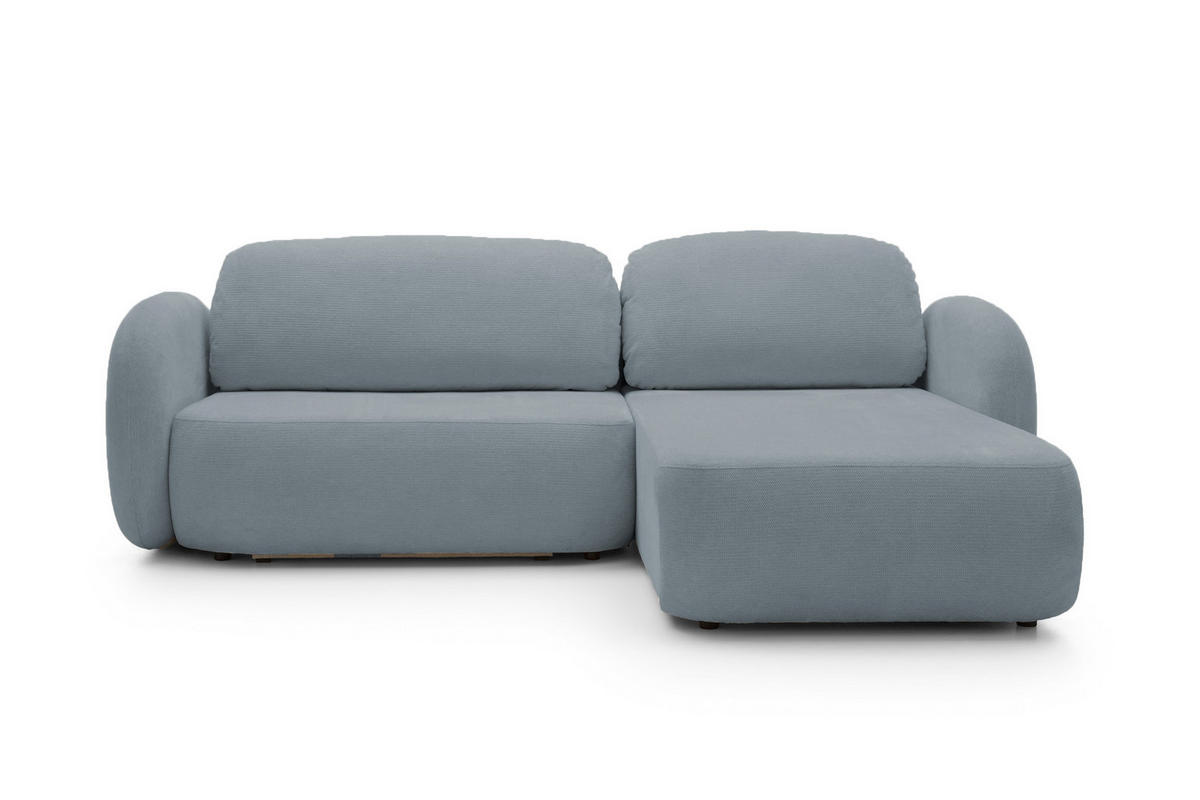 ECKSOFA OLIO L-Form Schlaffunktion mit Bettkasten, lose Rückenkissen, freistehend, RECHTS 248x174 cm Dark grey - Blaugrau, Holz/Textil (248/174cm) - DomoHome