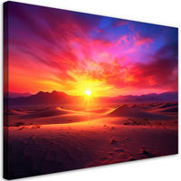 WANDBILD sonnenuntergang landschaft - Lila, Textil (60/40cm) - Feeby