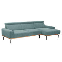 SOFA mit Longchair rechts Katrien Cordstoff eisblau - Pastellblau, Kunststoff (135/280cm) - 58aufmkessel