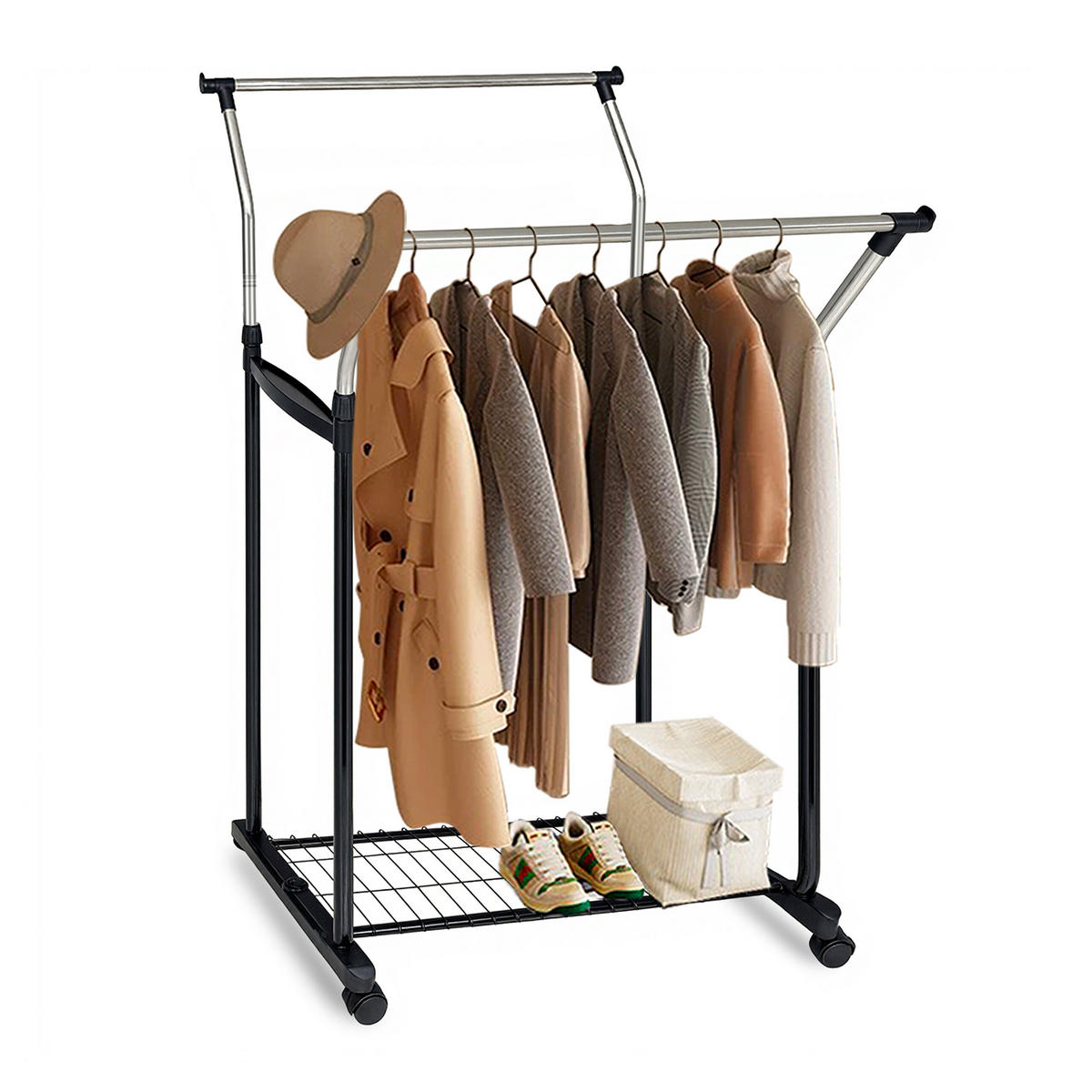 KLEIDERSTÄNDER - Multicolor/Schwarz, Kunststoff/Metall (80/160/43cm) - Relaxdays