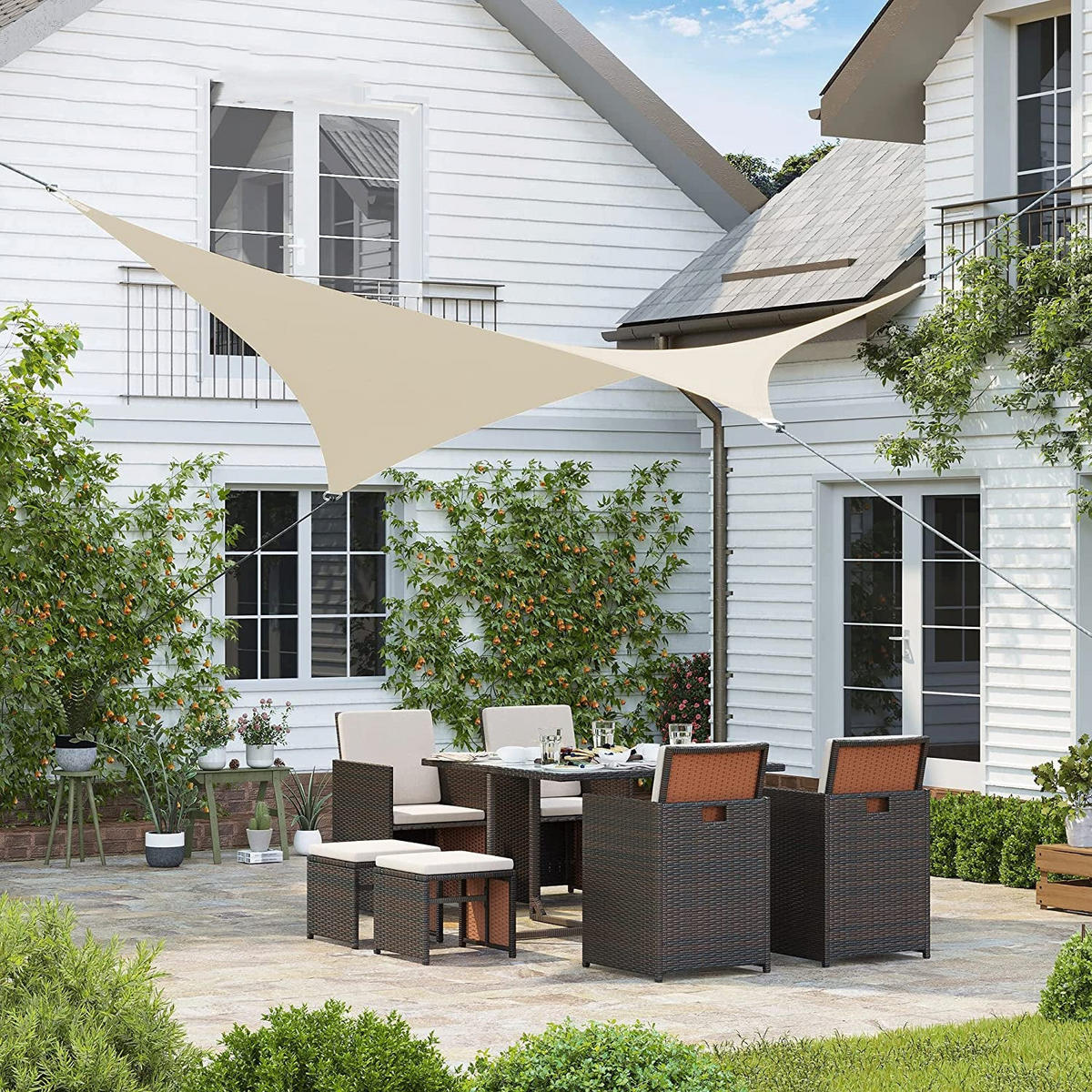 SONNENSEGEL 5 X 5 M - Beige, Textil (500/500cm) - Hansiro