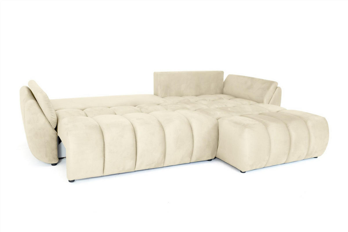 ECKSOFA Collin Mit Schlaffunktion - Beige, Holzwerkstoff/Textil (185/280cm) - Fun Möbel