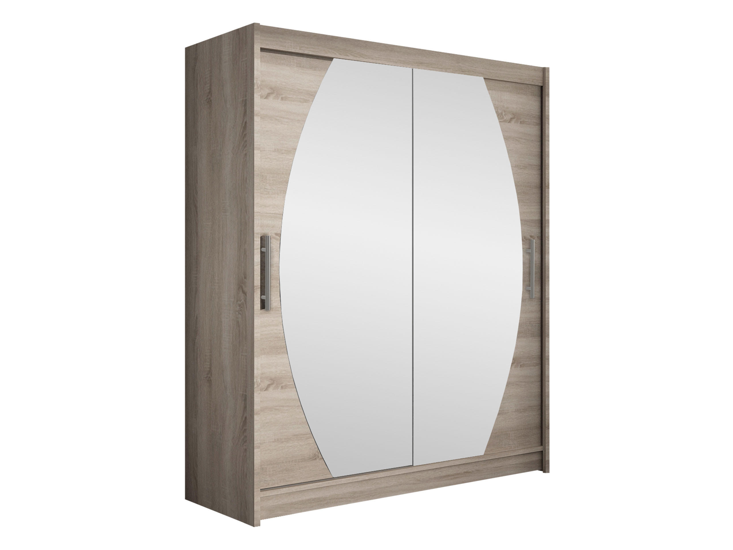 SCHWEBETÜRENSCHRANK Westa VIII - Silberfarben/Trüffeleichefarben, Holzwerkstoff/Metall (150/200/58cm) - MIRJAN24
