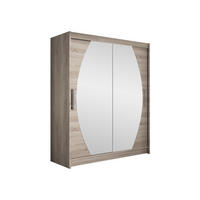 SCHWEBETÜRENSCHRANK Westa VIII - Silberfarben/Trüffeleichefarben, Holzwerkstoff/Metall (150/200/58cm) - MIRJAN24