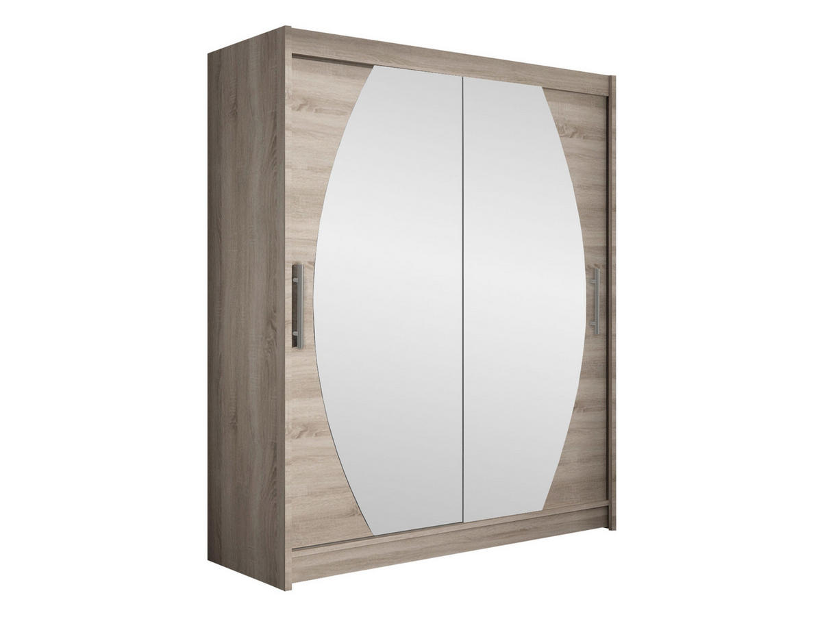 SCHWEBETÜRENSCHRANK Westa VIII - Silberfarben/Trüffeleichefarben, Holzwerkstoff/Metall (150/200/58cm) - MIRJAN24