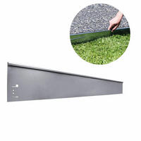 RASENKANTE Abschlussstück 13,5cm x 113cm | Rasenkanten Beeteinfassung Beetumrandung Beetbegrenzungen - Alufarben, Metall (6/18.5/120cm) - Green-Split