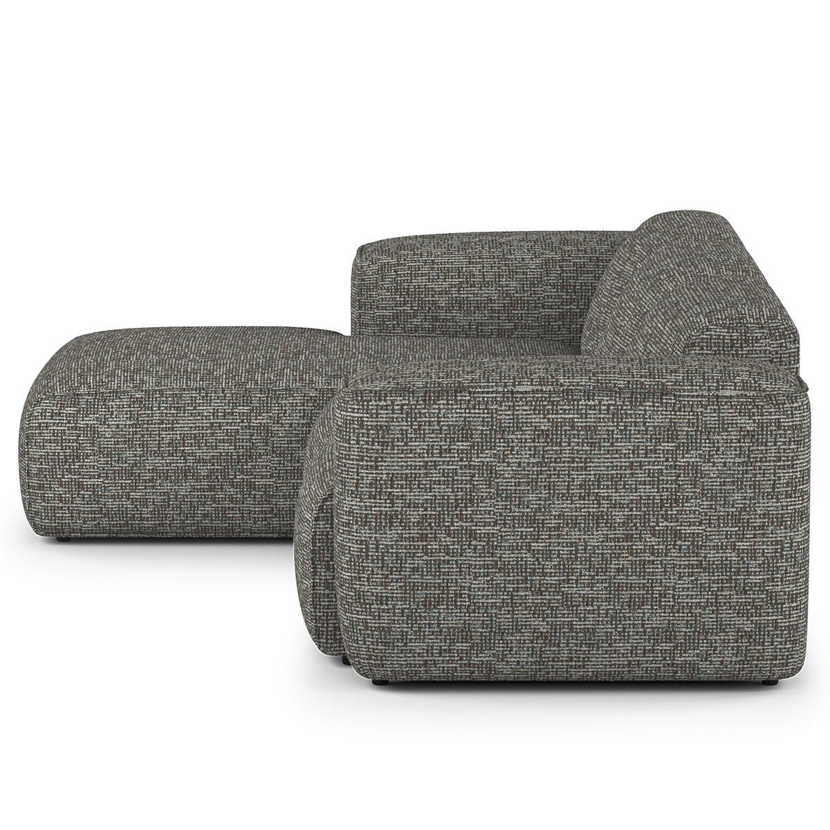 3-SITZER ECKSOFA mit Longchair - Schwarz/Grau, Kunststoff/Textil (251/173cm) - home24