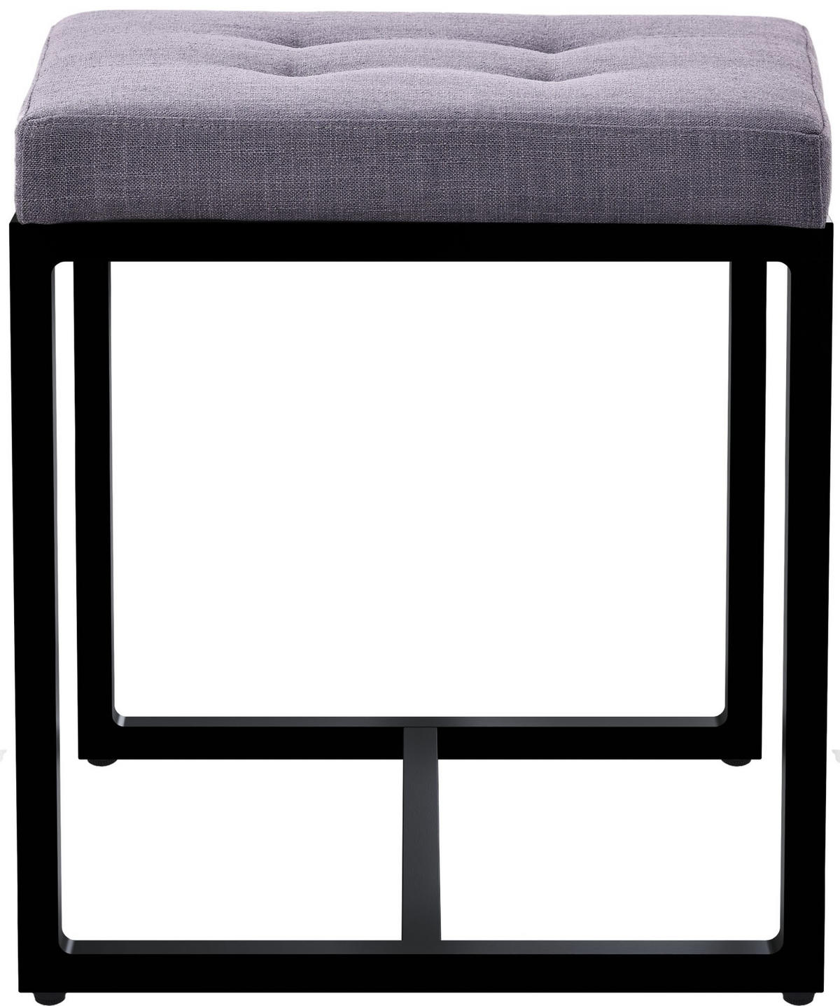 SITZWÜRFEL eckig 40/40/48 cm Stoff dunkelgrau - Dunkelgrau/Schwarz, Textil/Metall (40/48/40cm) - CLP