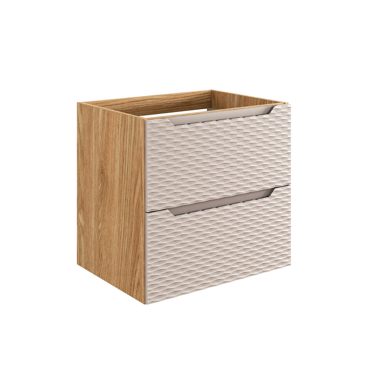 WASCHTISCHUNTERSCHRANK 60cm Elora Beige und Holz - Braun, Holzwerkstoff (60/57/46cm) - Petits-meubles