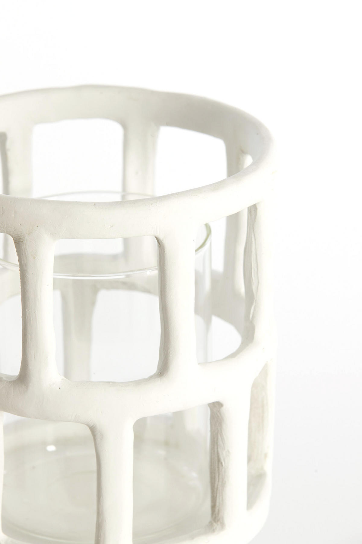 WINDLICHT Alimos Weiß Ø18,5/34,5 cm - Weiß, Kunststoff (18.5/34.5/18.5cm) - Light & Living