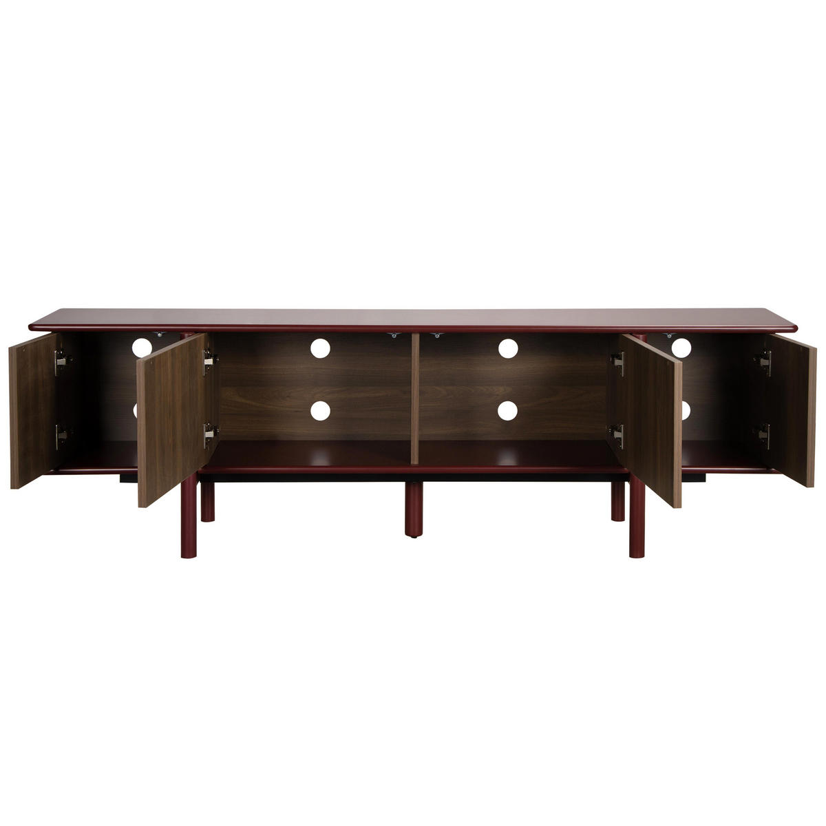 TV-MÖBEL mit 4 Türen, bordeaux - Rot, Holz (180/55/40cm) - Oviala